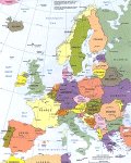 Cartina degli stati d'Europa