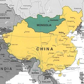 Cartina della regione cinese